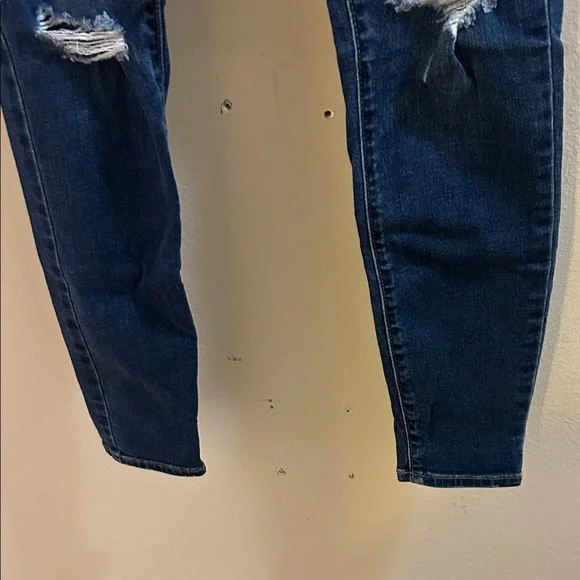 Old Navy Distressed Dark Blue Women's Jeggings - Picture 5 of 7